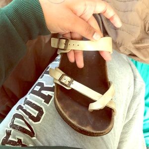 White birk sandals